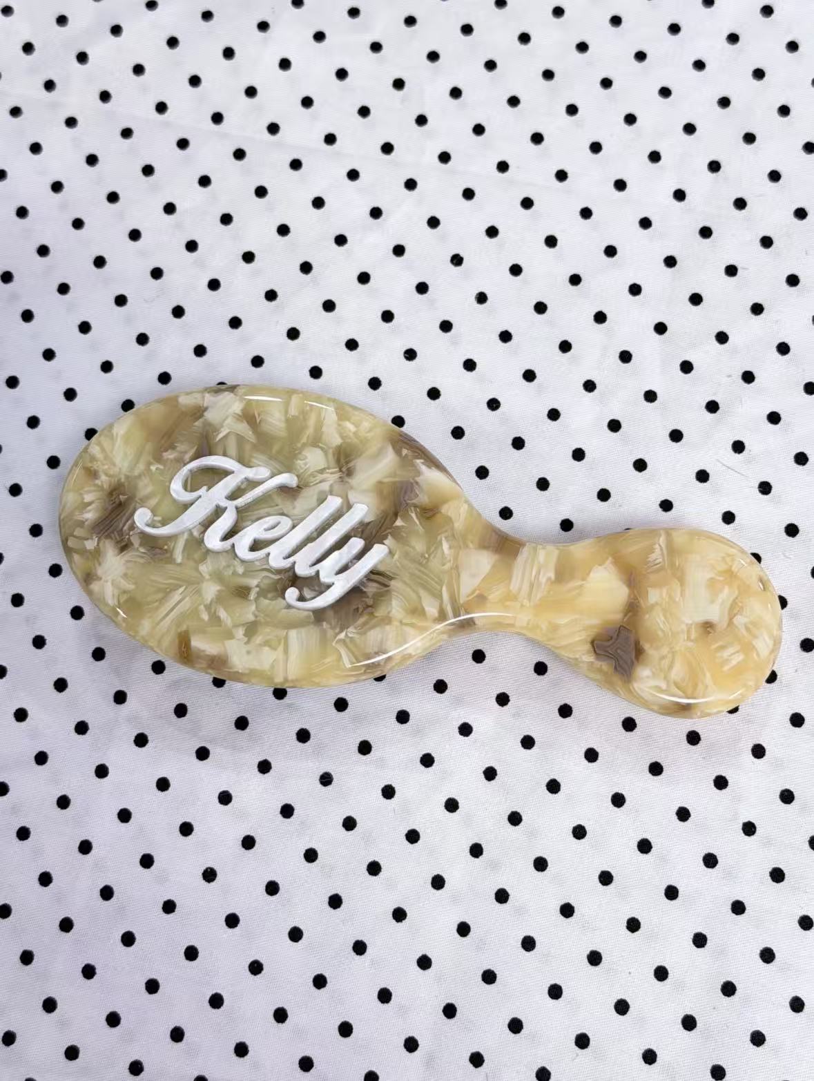 Bowee Custom Name Hair Brush Yellow