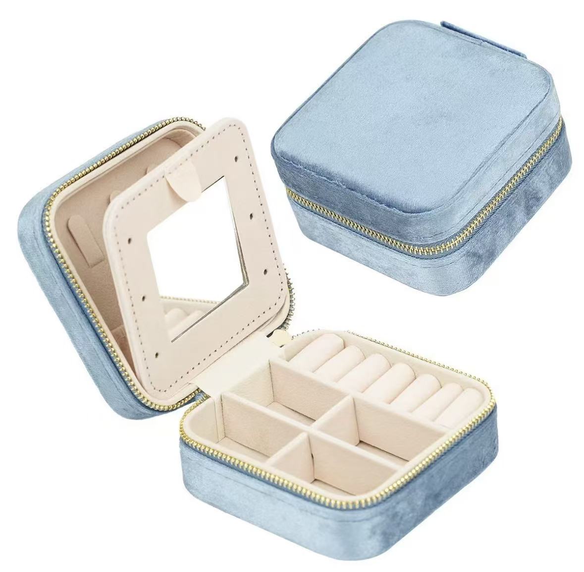 Bowee Custom Name Velvet Make Up Box Blue