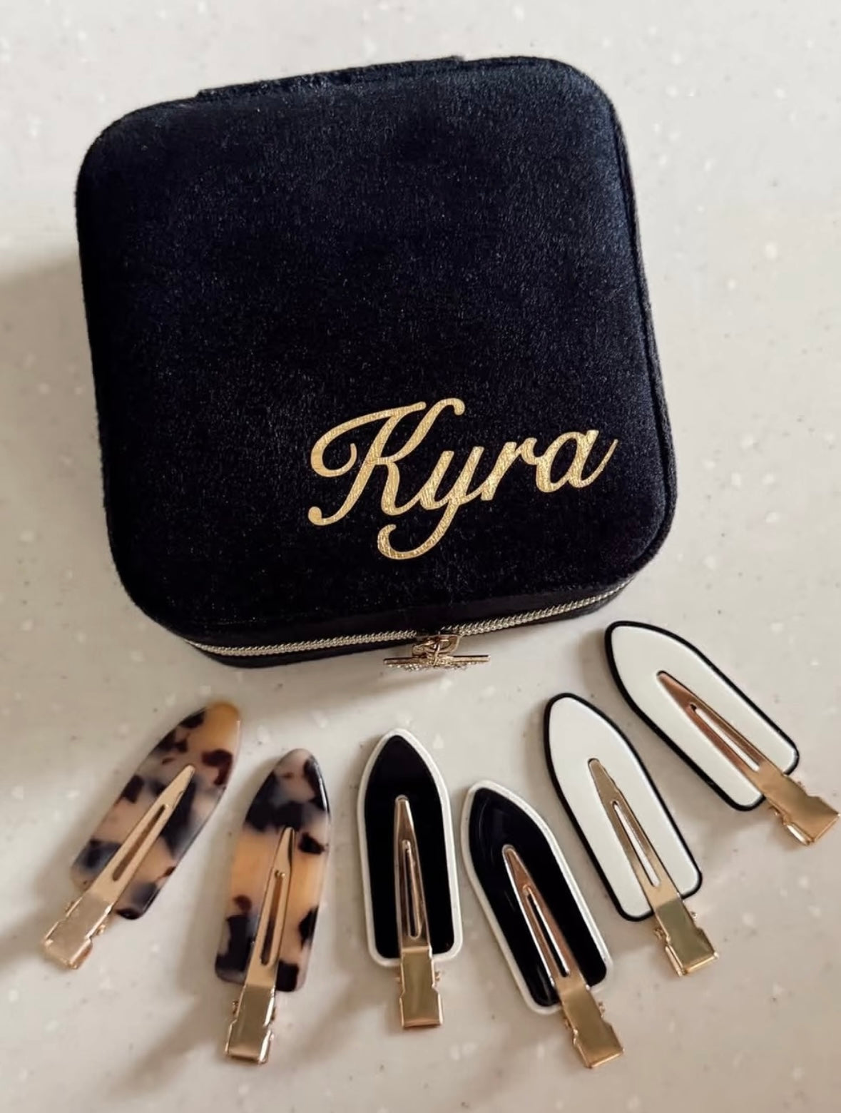 Bowee Custom Name Velvet Make Up Box