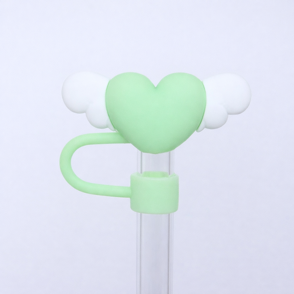 Bowee Heart Straw topper Green