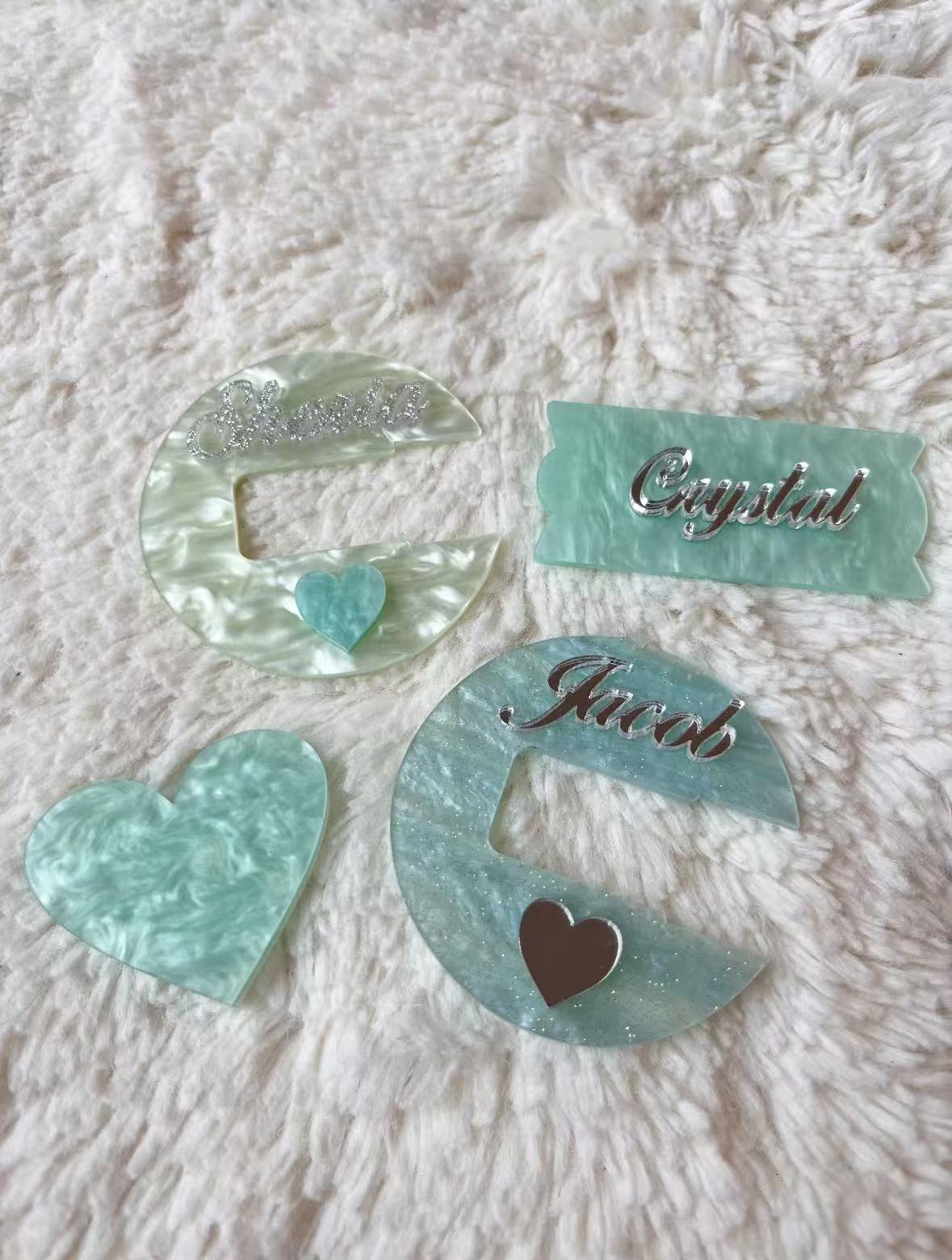 Bowee Flip Straw Heart Stanley Name Plate