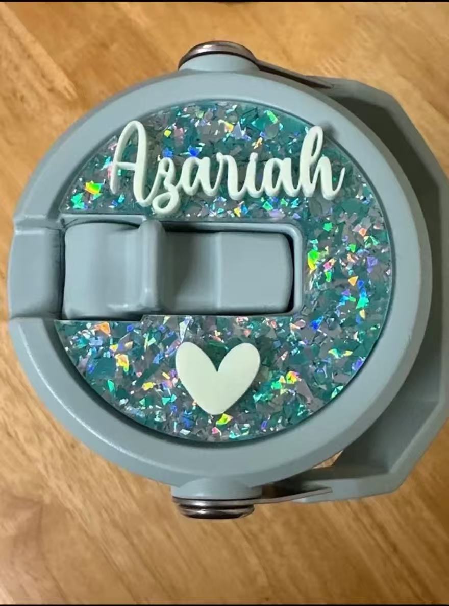 Bowee Flip Straw Heart Stanley Name Plate
