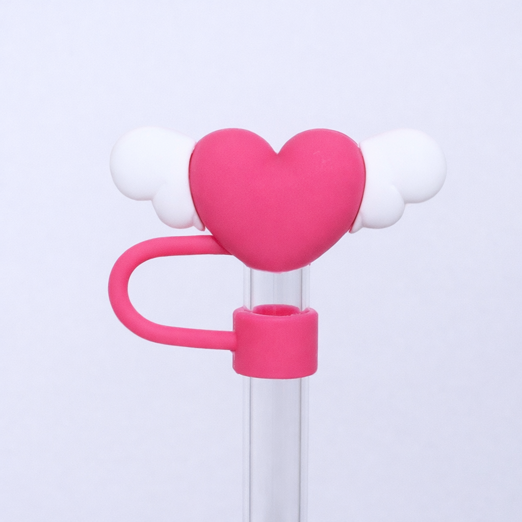 Bowee Heart Straw topper Red