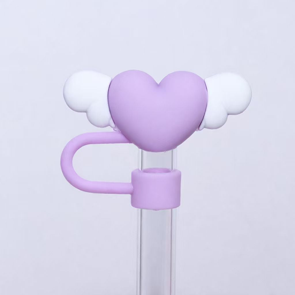 Bowee Heart Straw topper Purple