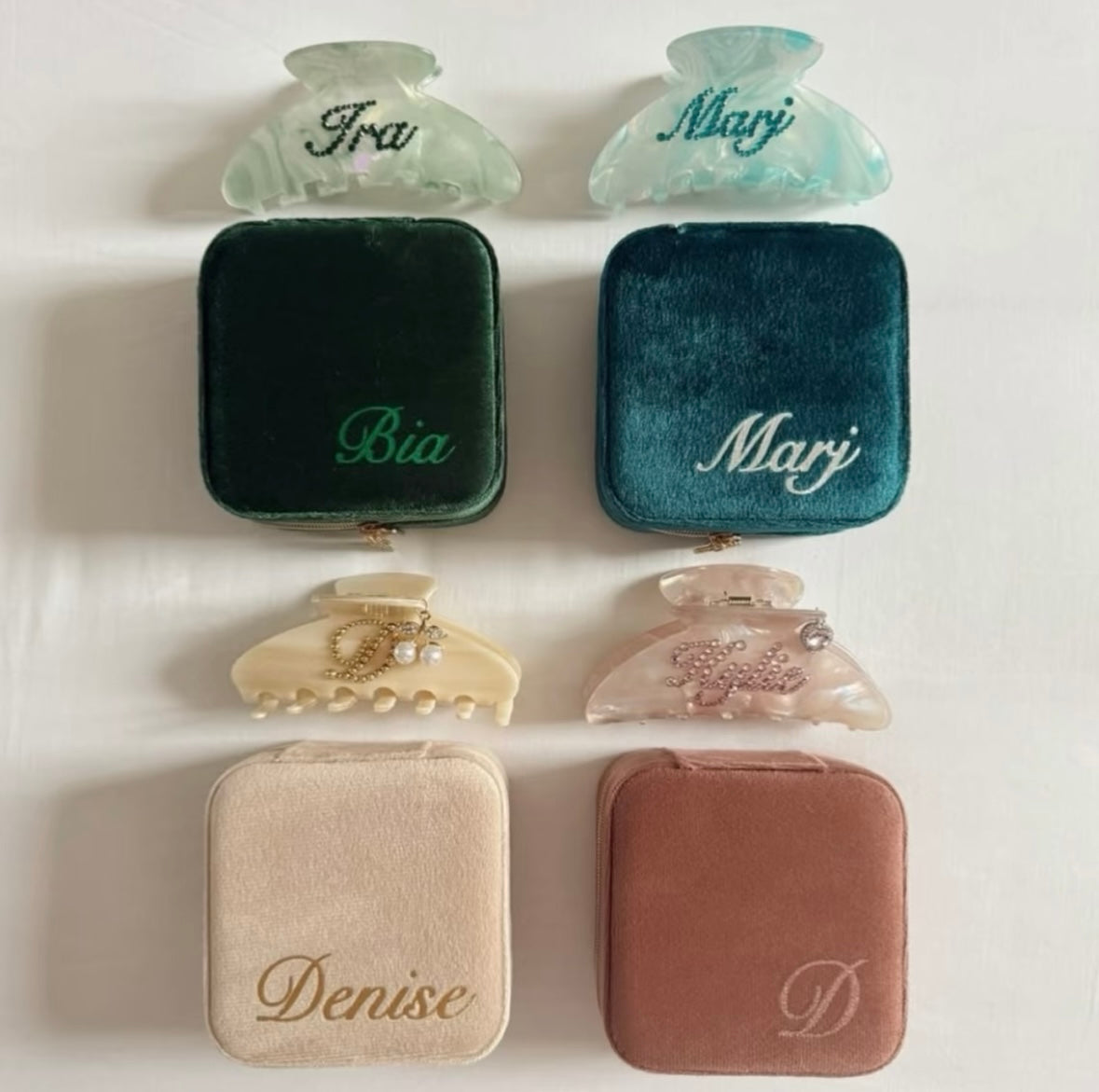 Bowee Custom Name Velvet Make Up Box